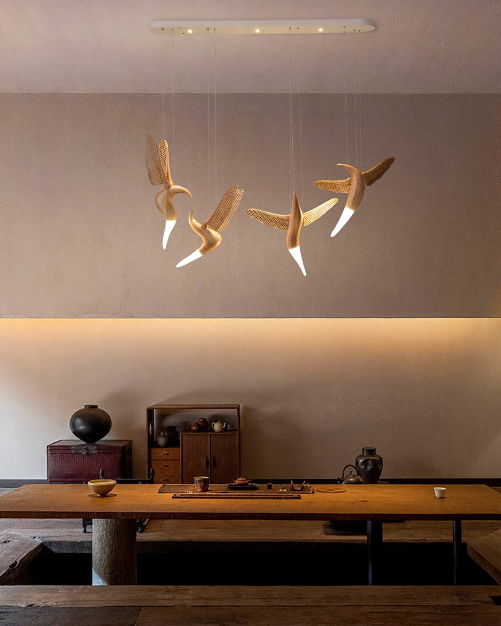 Elsilor Vogelinspirierte Holzpendelleuchte-Letslighting