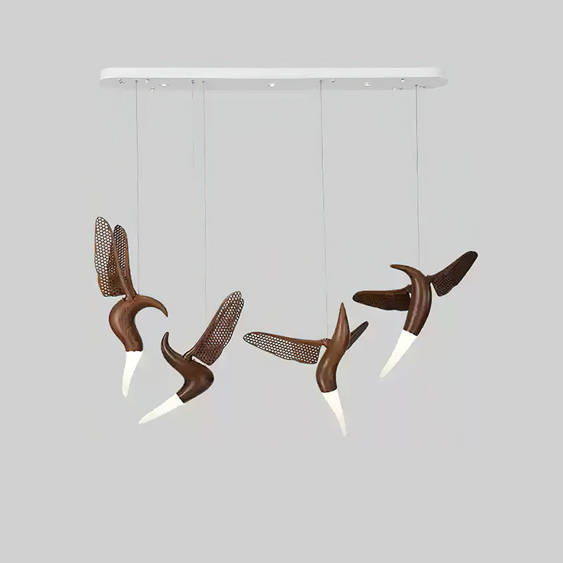 Elsilor Vogelinspirierte Holzpendelleuchte-Letslighting