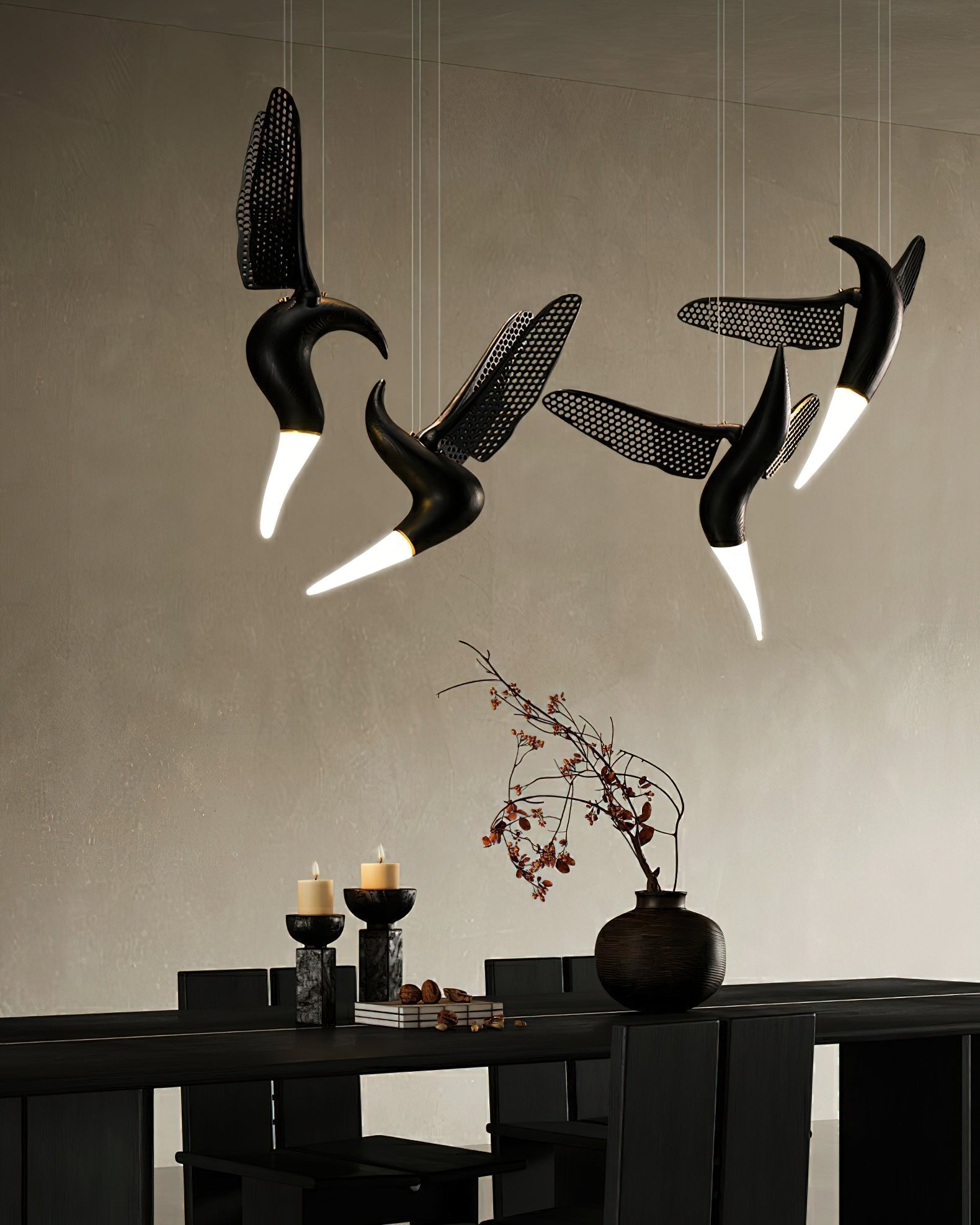Elsilor Vogelinspirierte Holzpendelleuchte-Letslighting
