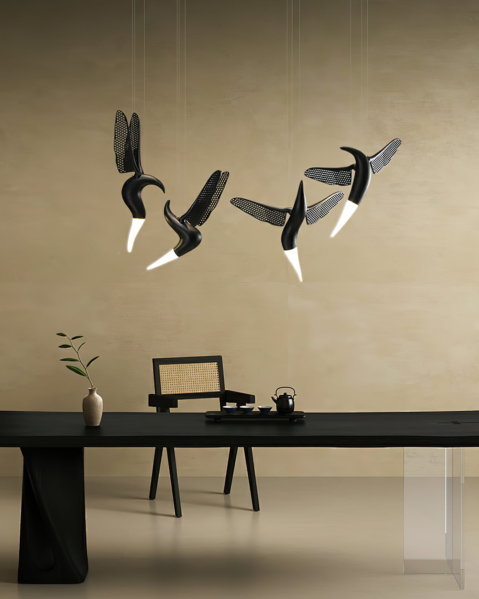 Elsilor Vogelinspirierte Holzpendelleuchte-Letslighting