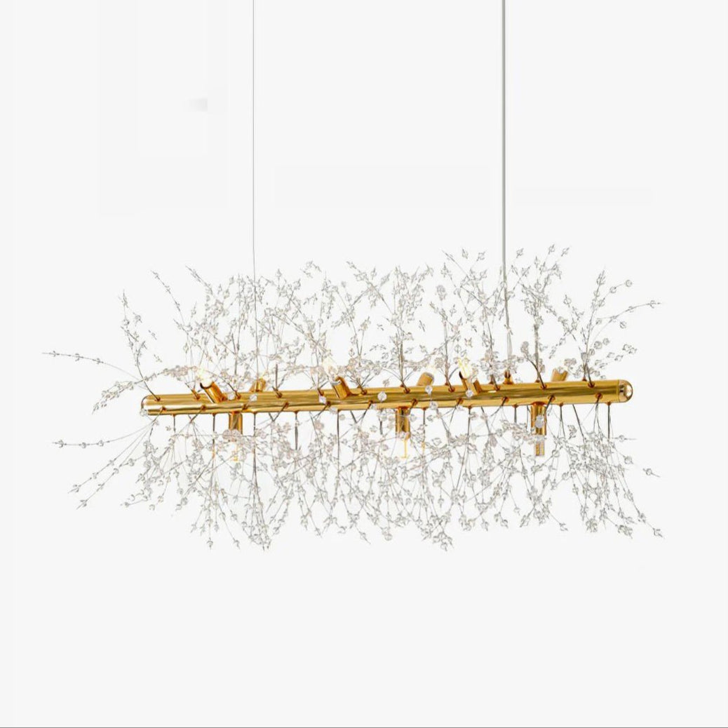 Lustra Kronleuchter Messing Lineare Kristallzweige-Letslighting
