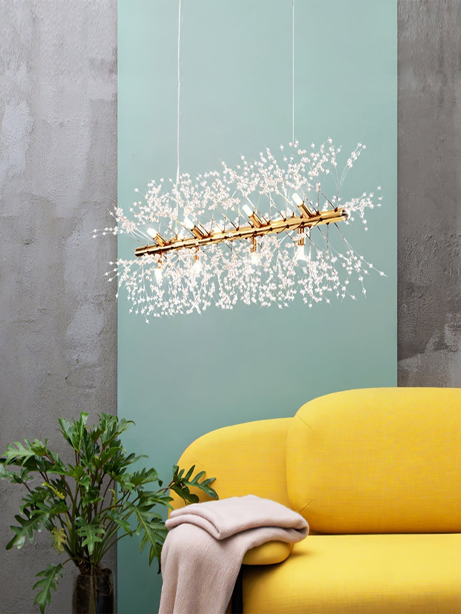 Lustra Kronleuchter Messing Lineare Kristallzweige-Letslighting
