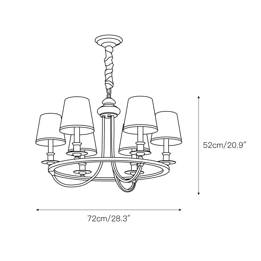 Plume Eleganter Vintage Messing Stoff Kronleuchter-Letslighting