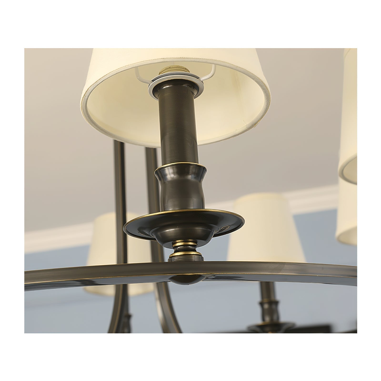 Plume Eleganter Vintage Messing Stoff Kronleuchter-Letslighting