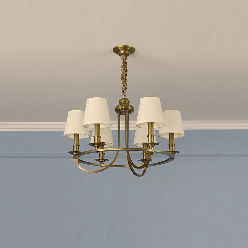 Plume Eleganter Vintage Messing Stoff Kronleuchter-Letslighting