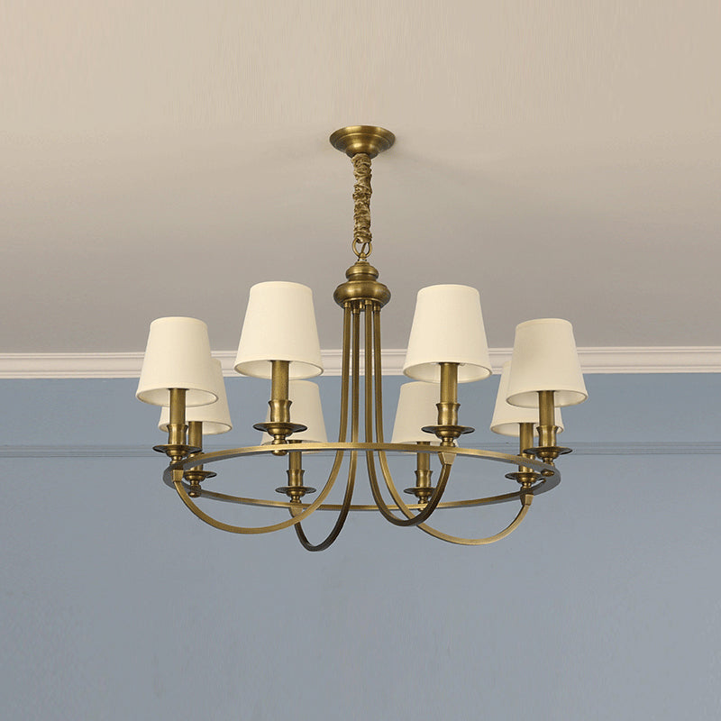 Plume Eleganter Vintage Messing Stoff Kronleuchter-Letslighting