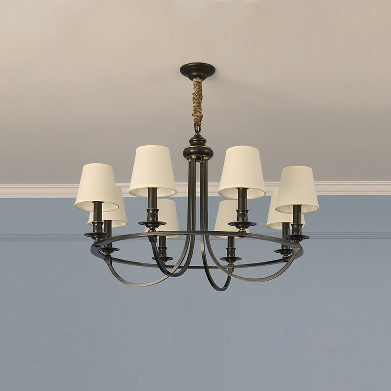 Plume Eleganter Vintage Messing Stoff Kronleuchter-Letslighting