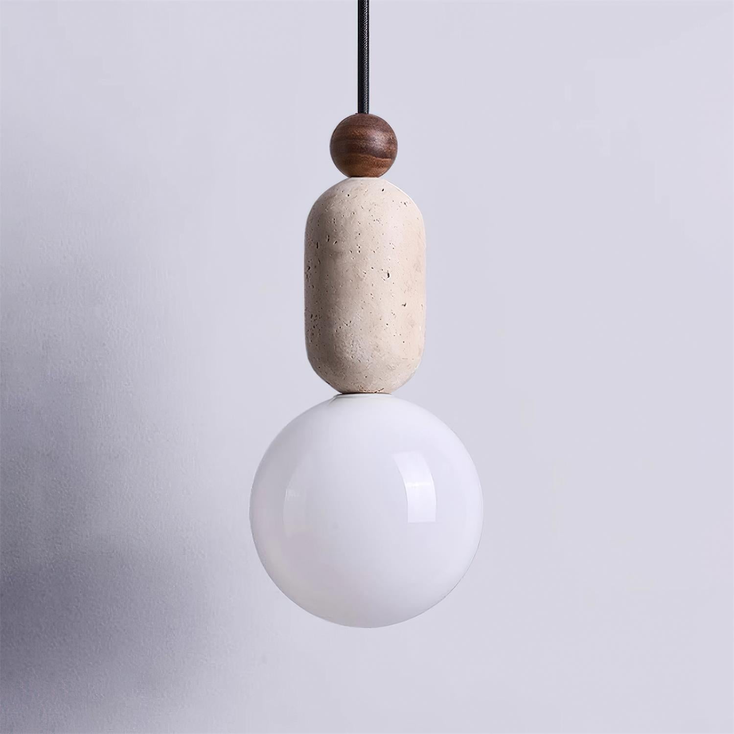 Gavon Glass & Travertine Pendant Lamp - Letslighting