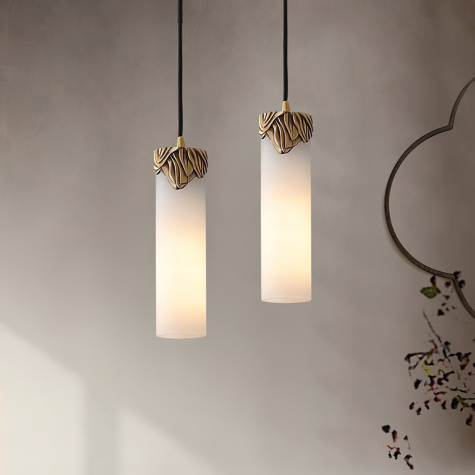 Quiver Modern Minimalist Brass Alabaster Pendant Light - Letslighting