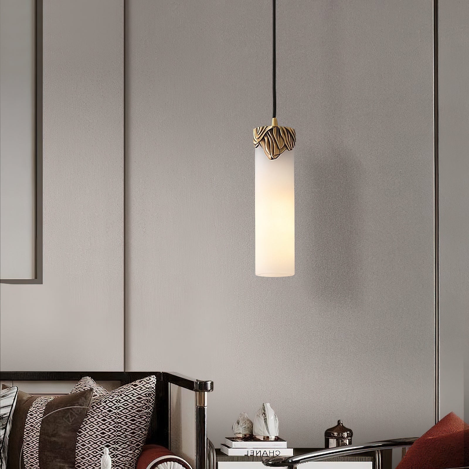 Quiver Modern Minimalist Brass Alabaster Pendant Light - Letslighting