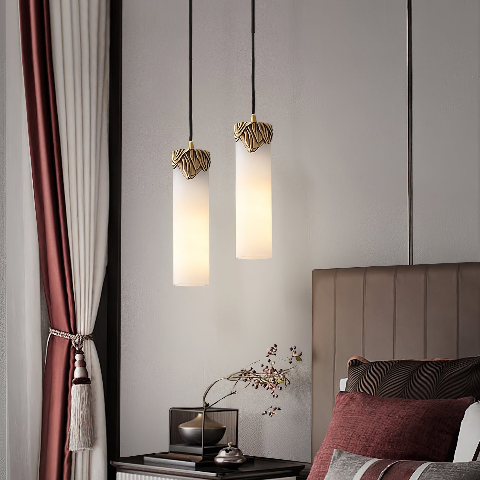 Quiver Modern Minimalist Brass Alabaster Pendant Light - Letslighting