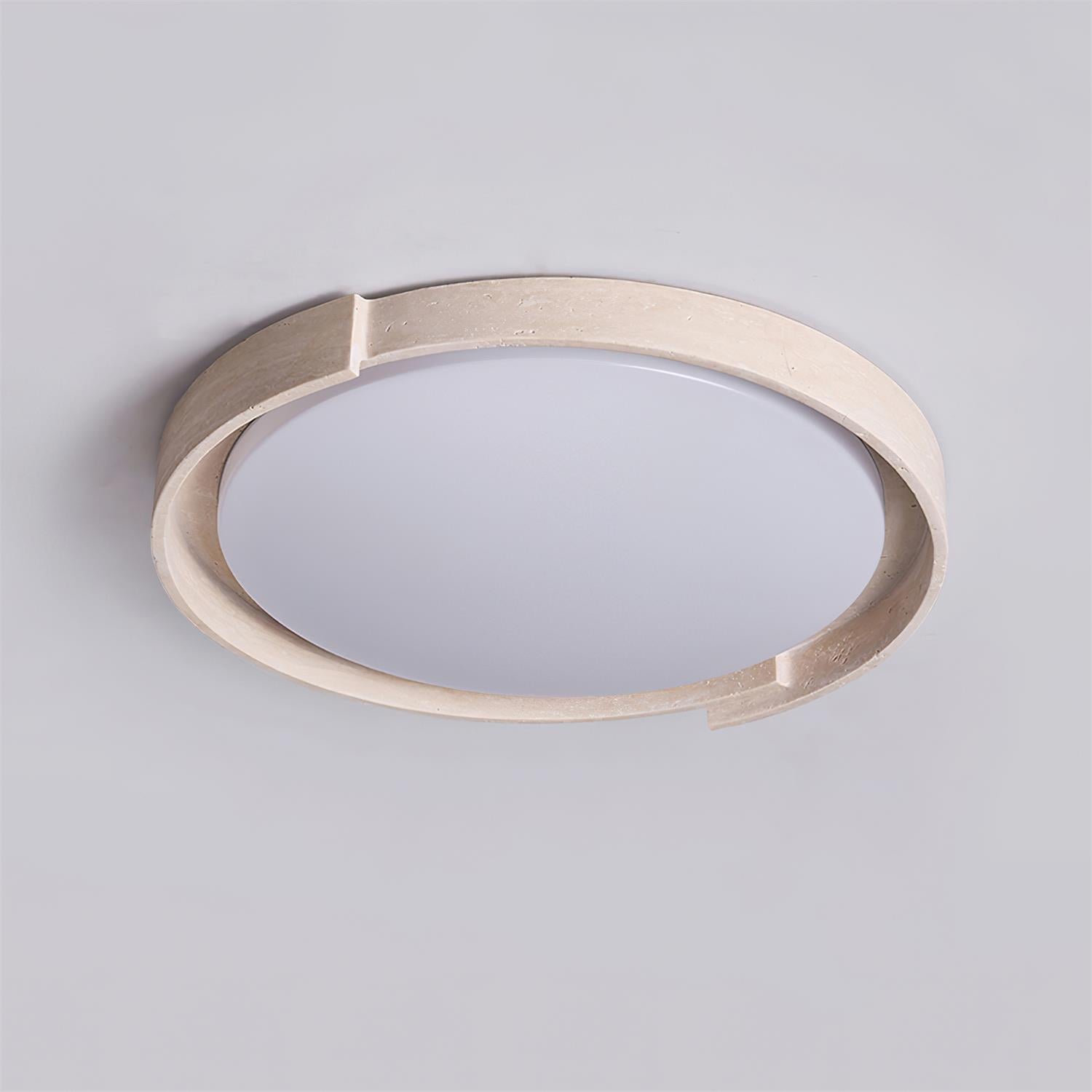 Juvio Minimalist Round Travertine Ceiling Light - Letslighting