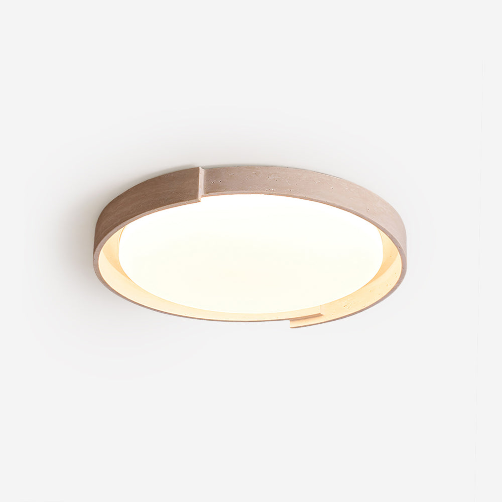 Juvio Minimalist Round Travertine Ceiling Light - Letslighting