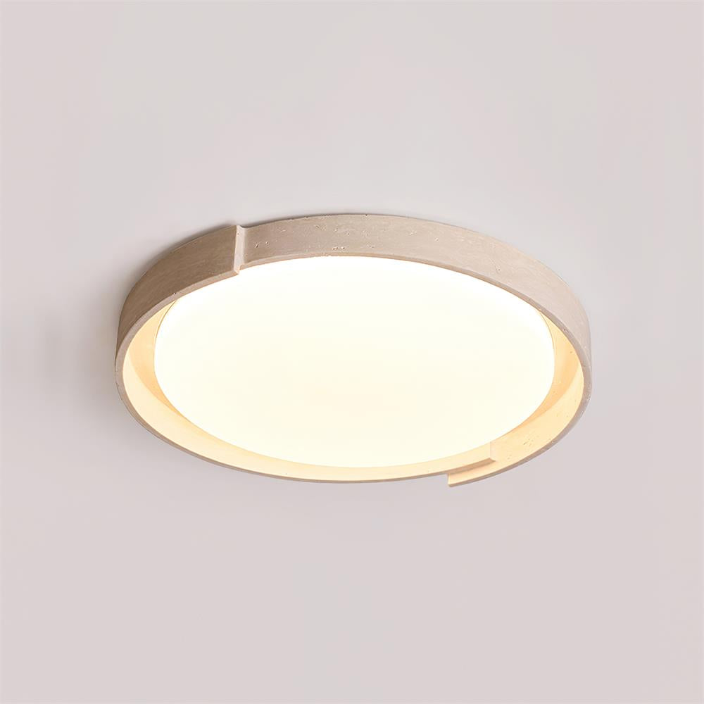 Juvio Minimalist Round Travertine Ceiling Light - Letslighting