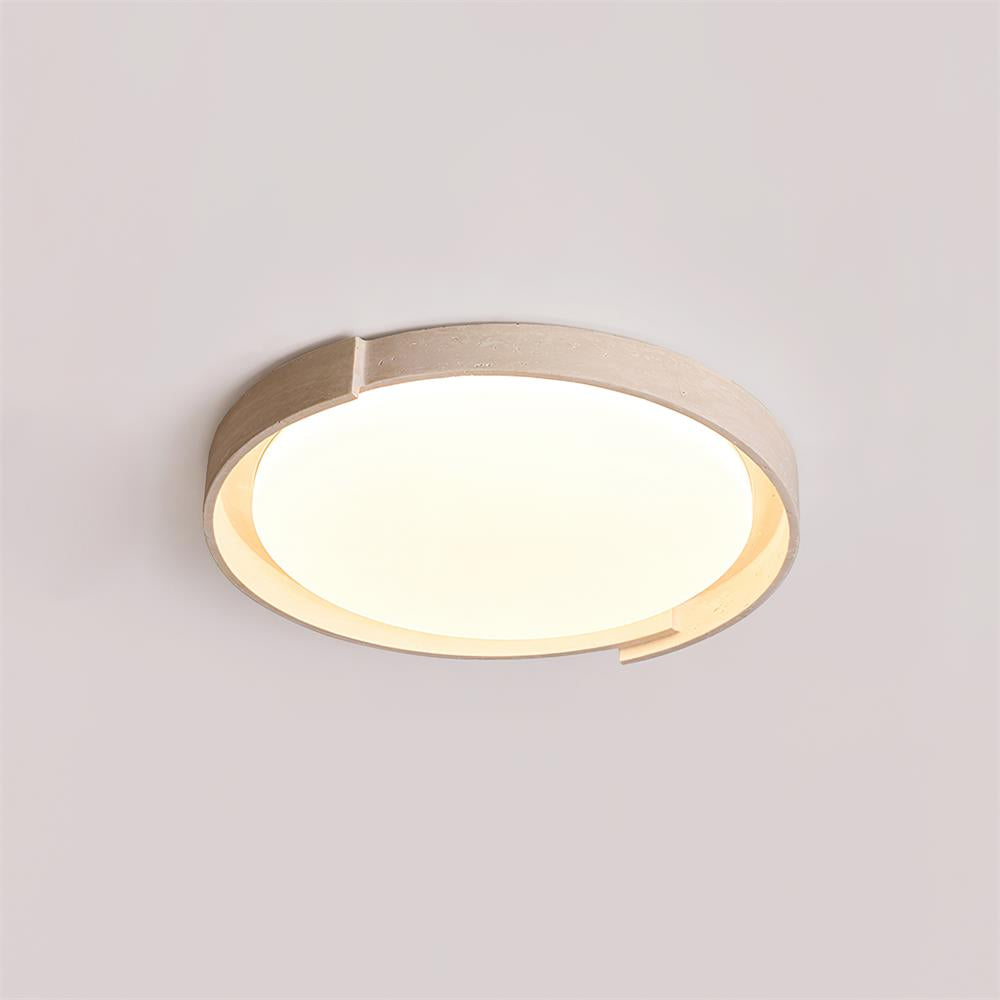 Juvio Minimalist Round Travertine Ceiling Light - Letslighting