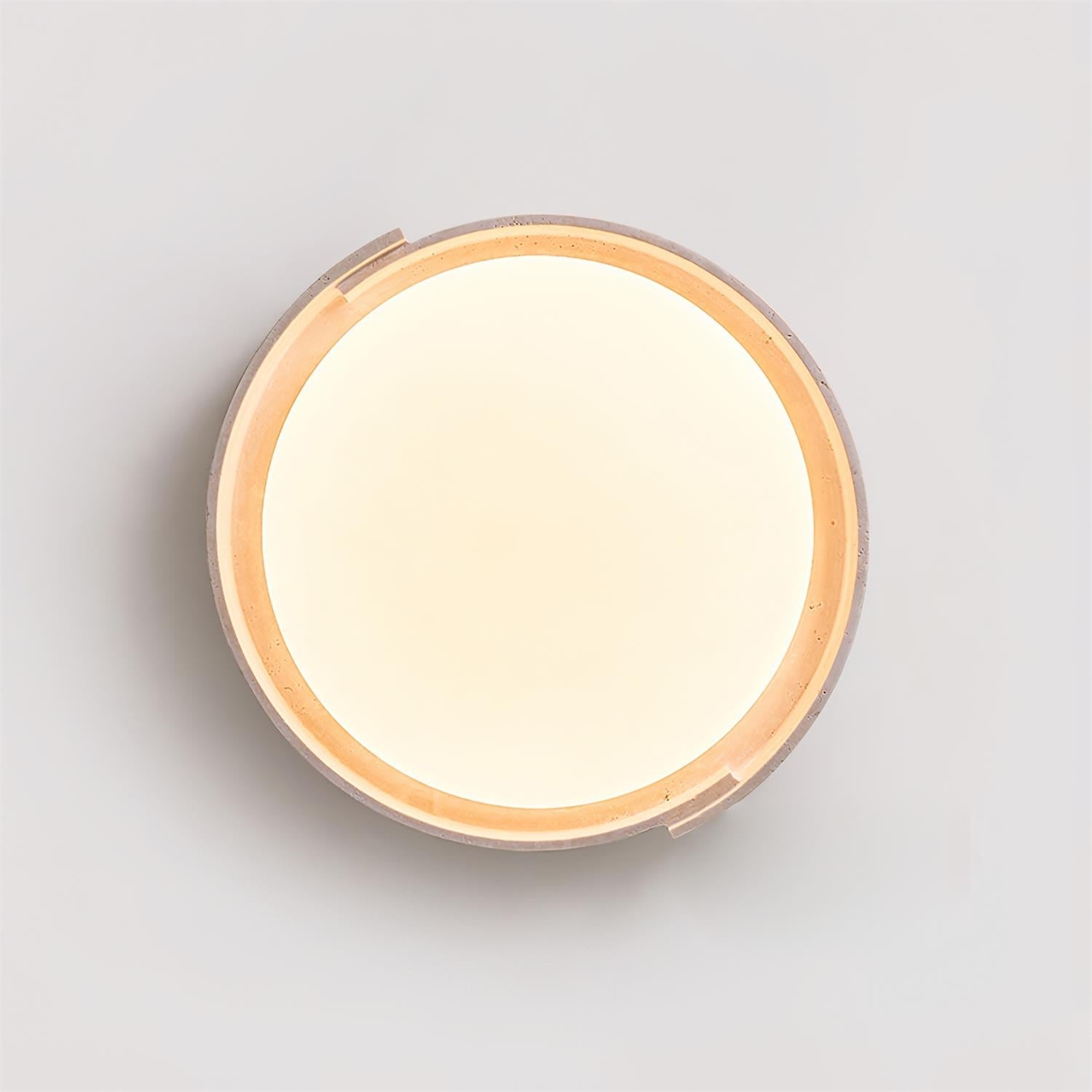 Juvio Minimalist Round Travertine Ceiling Light - Letslighting