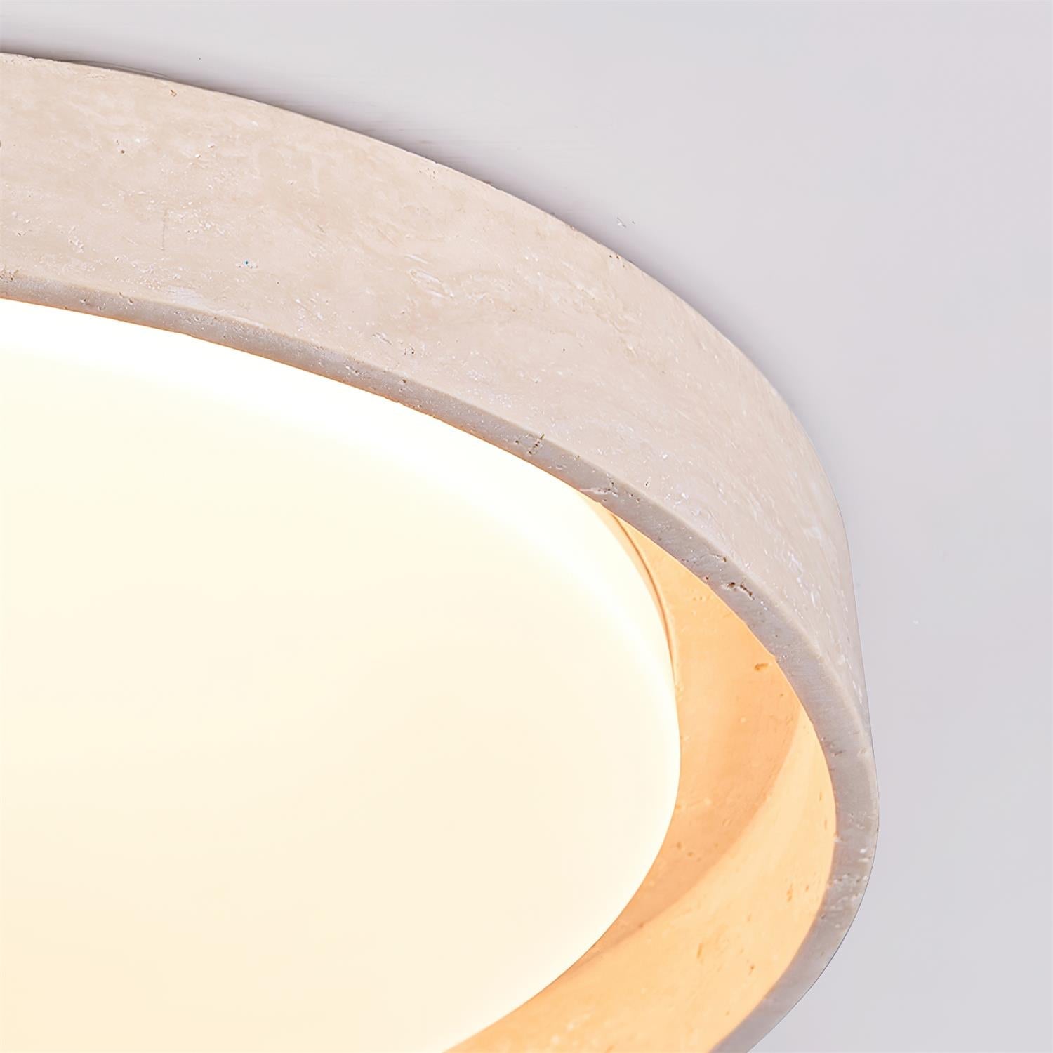Juvio Minimalist Round Travertine Ceiling Light - Letslighting