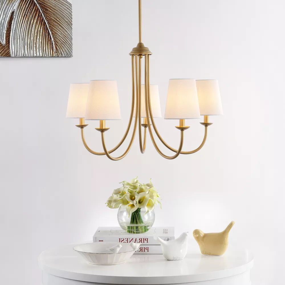 Trill Vintage Industrie Messing Stoff Kronleuchter-Letslighting