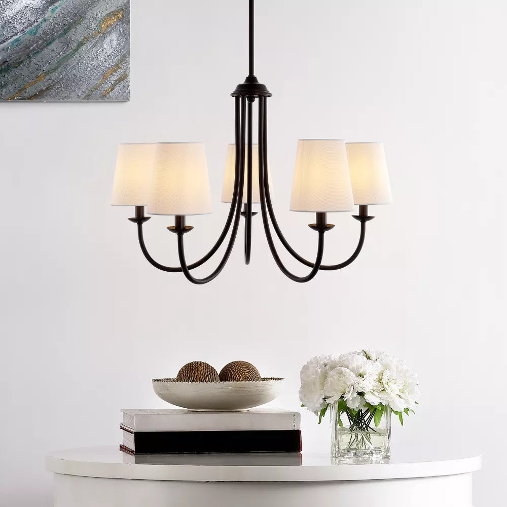 Trill Vintage Industrial Brass Metal Fabric Chandelier - Letslighting