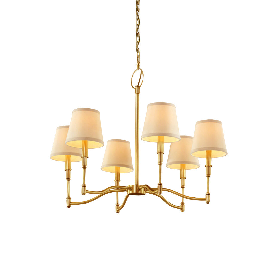 Unfold Vintage Traditional Brass Fabric Metal Chandelier - Letslighting