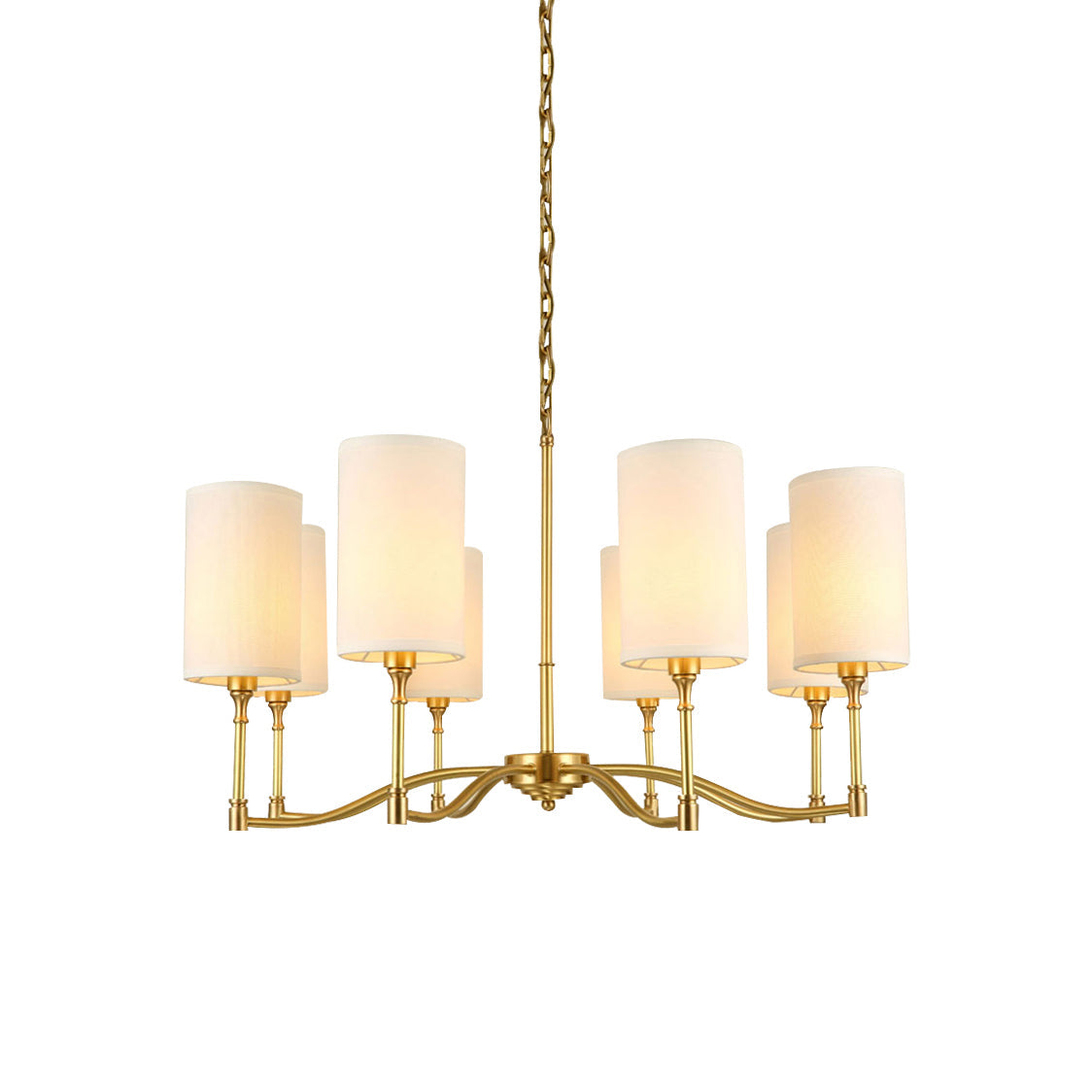 Unfold Vintage Traditionell Messing Stoff Kronleuchter-Letslighting