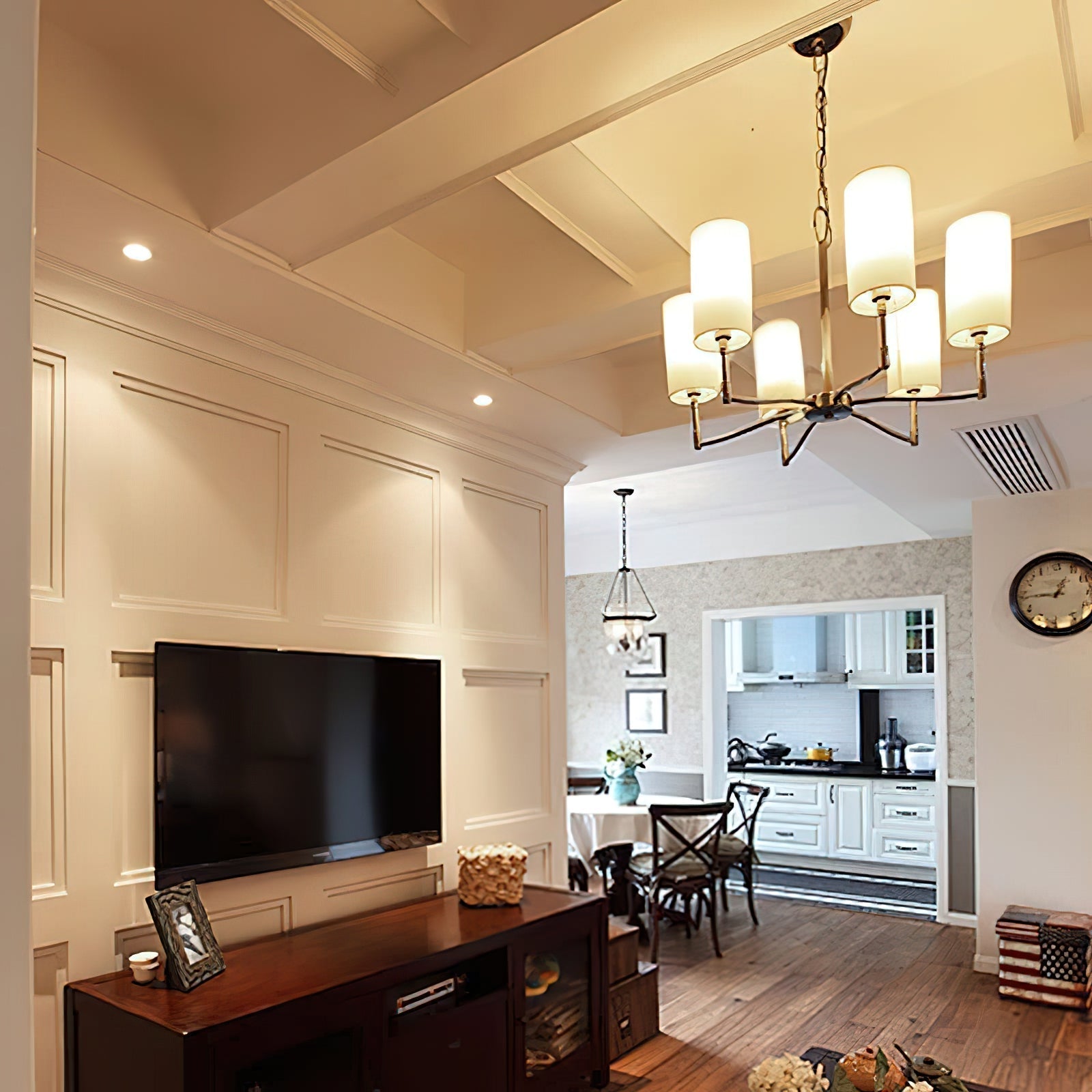Unfold Vintage Traditionell Messing Stoff Kronleuchter-Letslighting