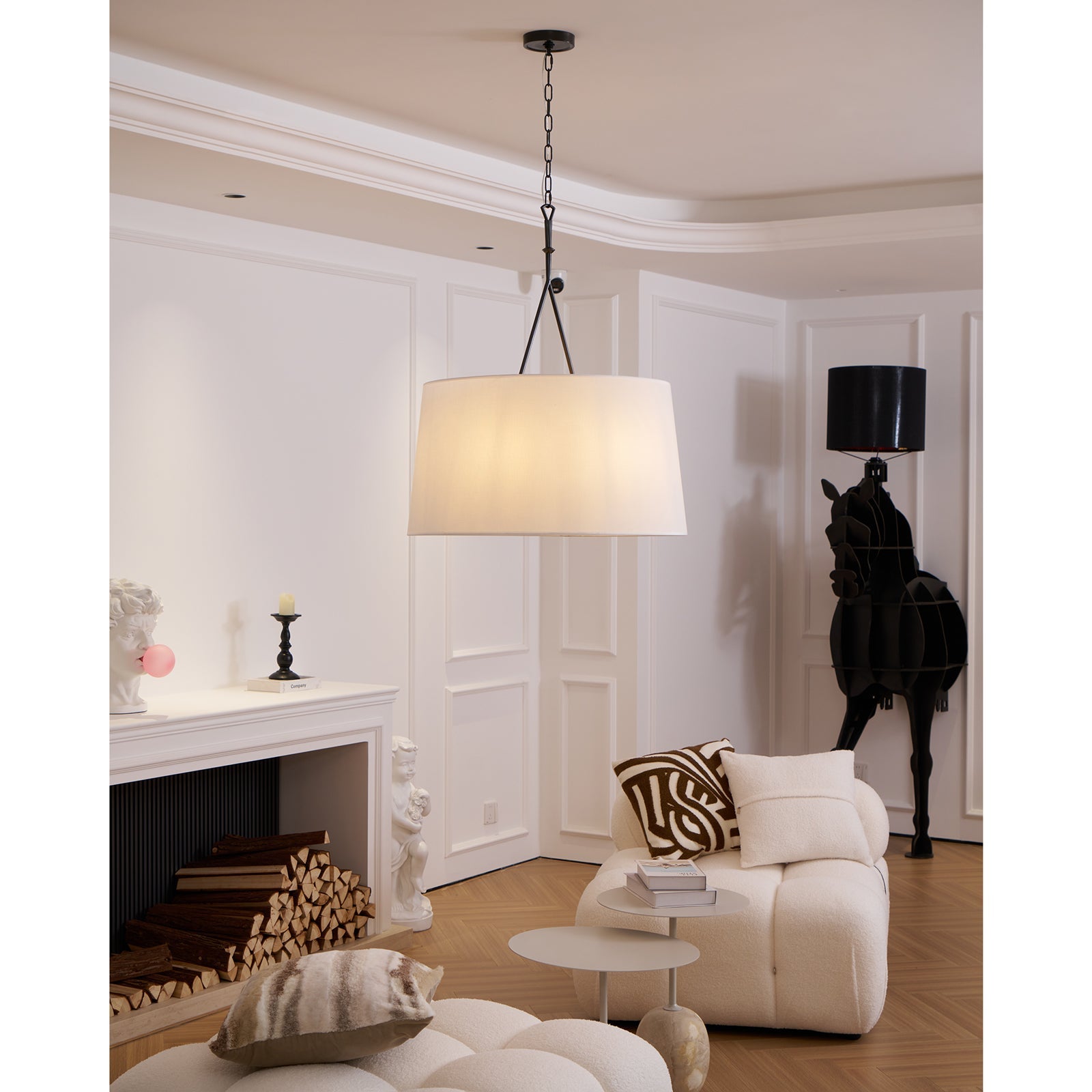Wink Messing Stoff Pendelleuchte-Letslighting