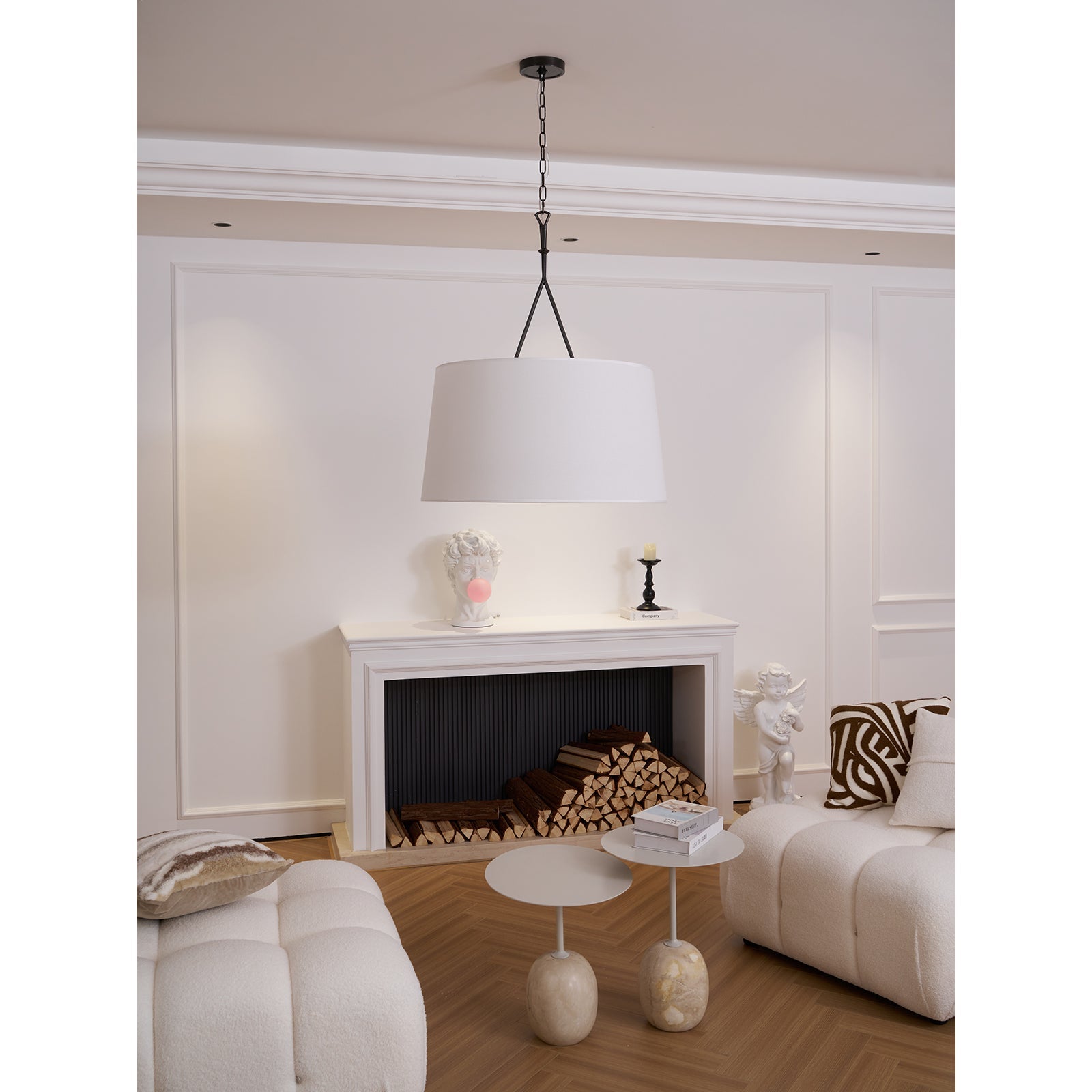 Wink Messing Stoff Pendelleuchte-Letslighting