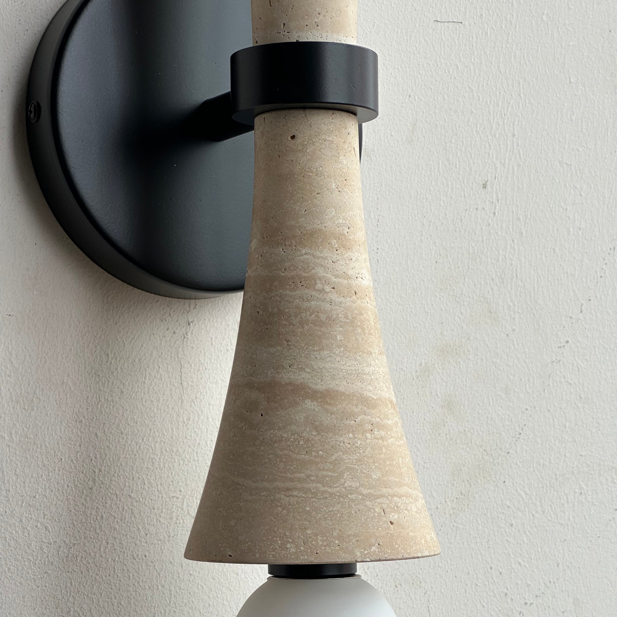 Aura Modern Minimalist Travertine Glass Wall Lamp - Letslighting