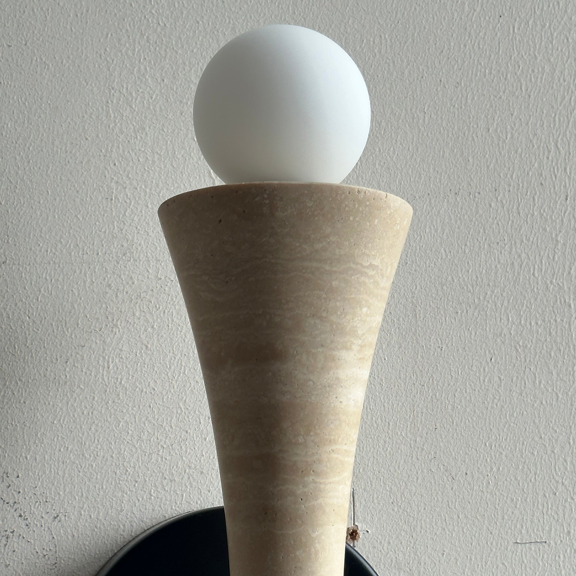 Aura Modern Minimalist Travertine Glass Wall Lamp - Letslighting