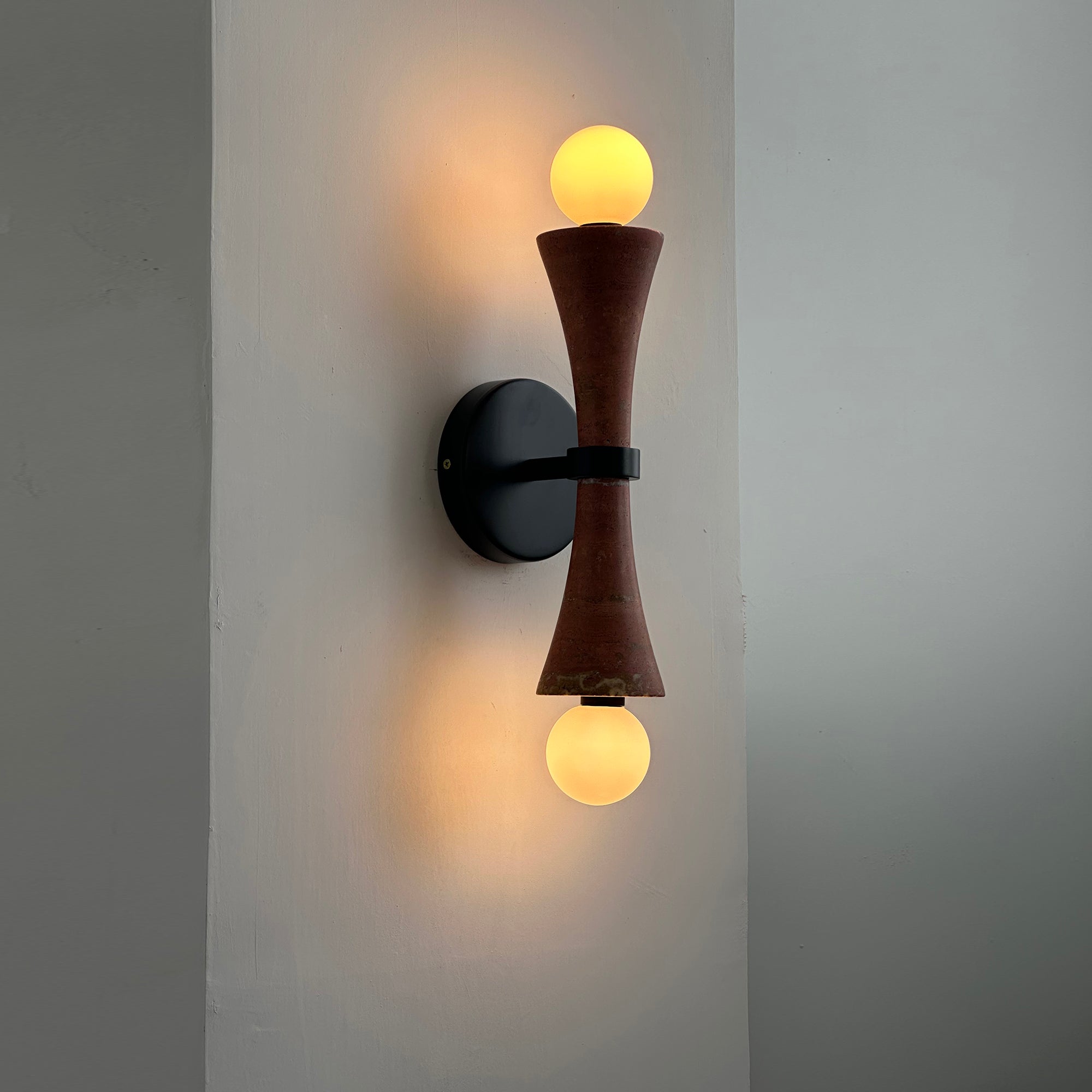 Aura Modern Minimalist Travertine Glass Wall Lamp - Letslighting