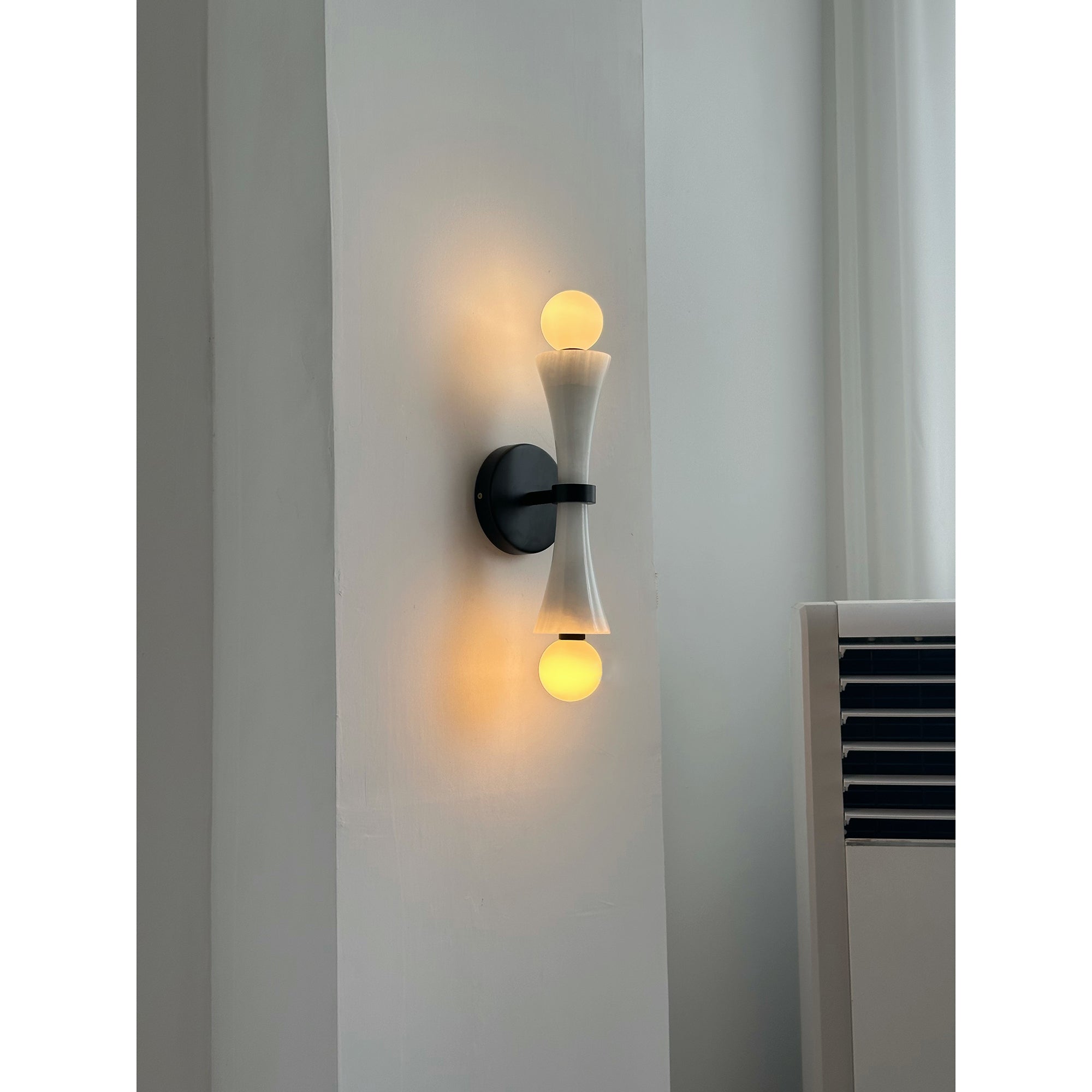 Aura Modern Minimalist Travertine Glass Wall Lamp - Letslighting