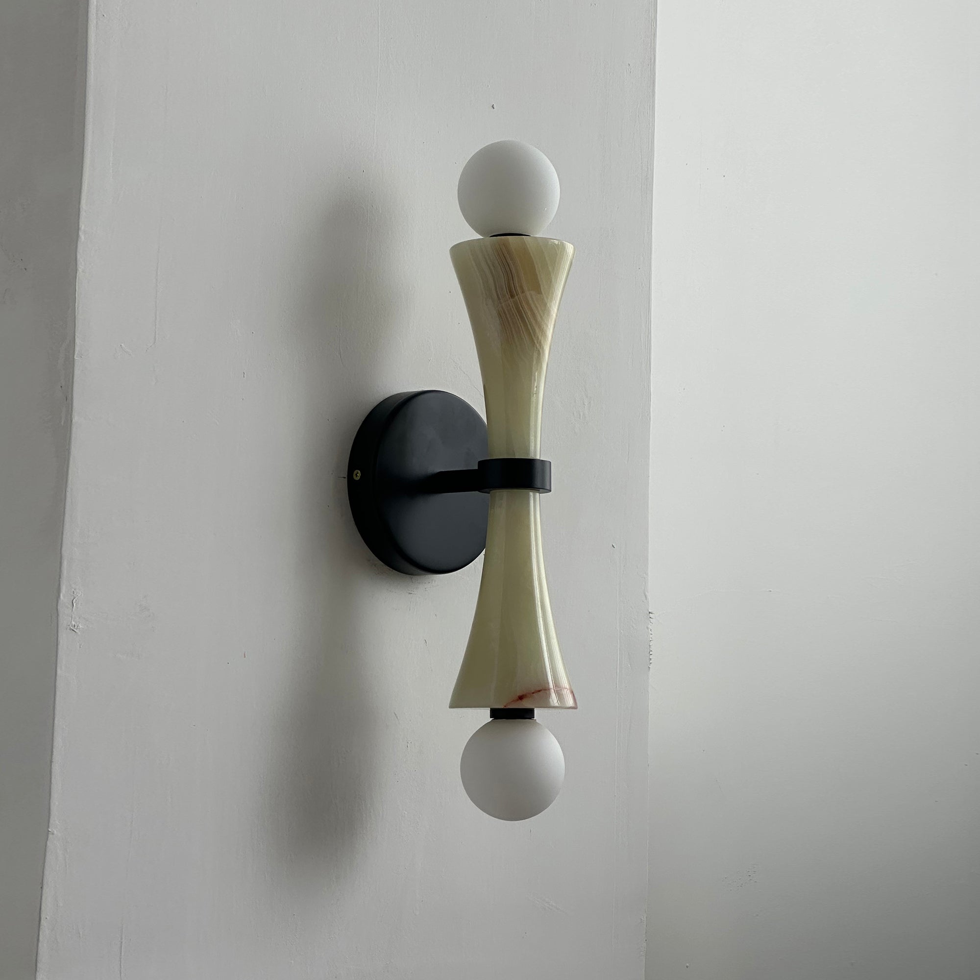 Aura Modern Minimalist Travertine Glass Wall Lamp - Letslighting