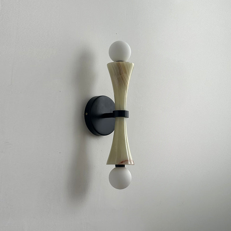 Aura Modern Minimalist Travertine Glass Wall Lamp - Letslighting