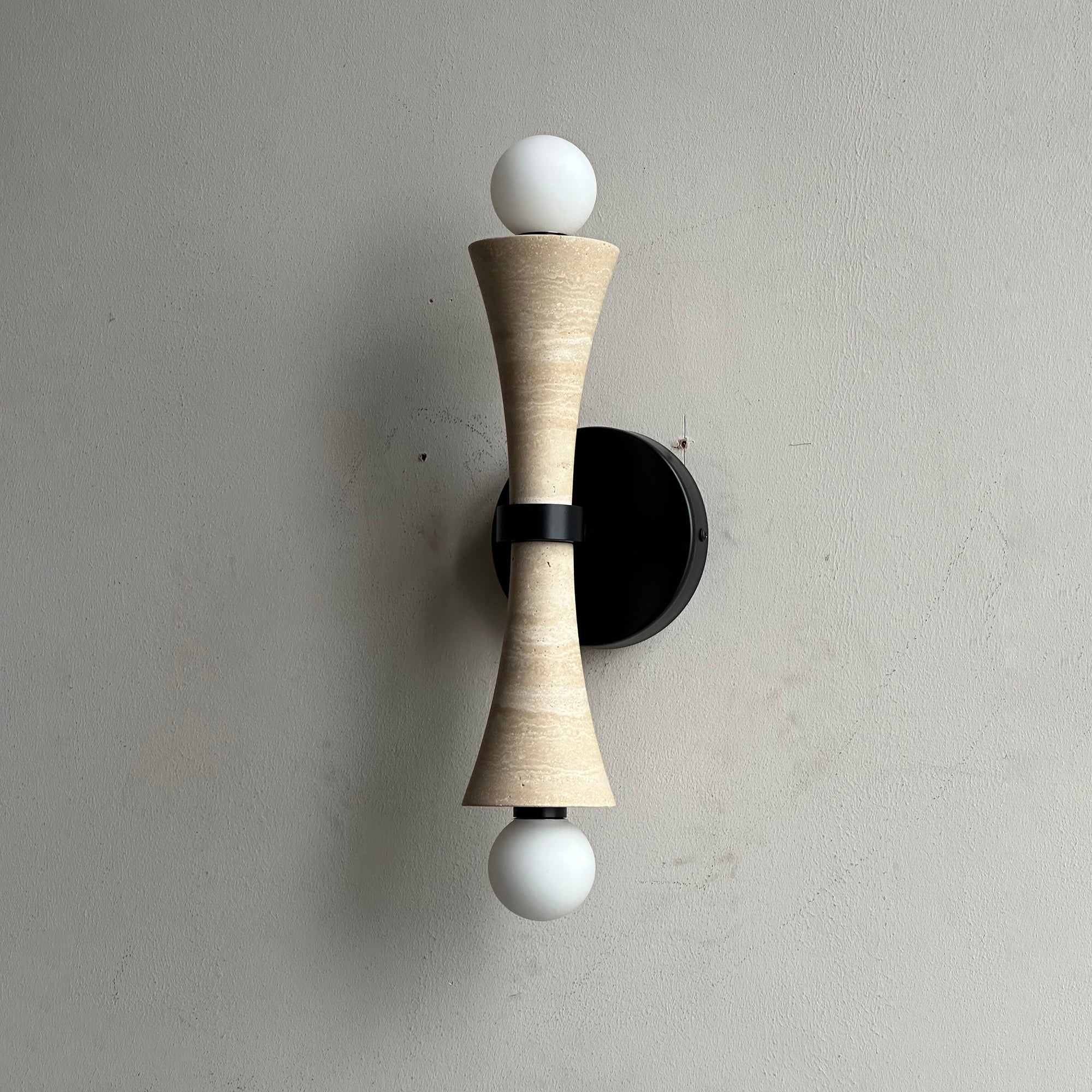 Aura Modern Minimalist Travertine Glass Wall Lamp - Letslighting