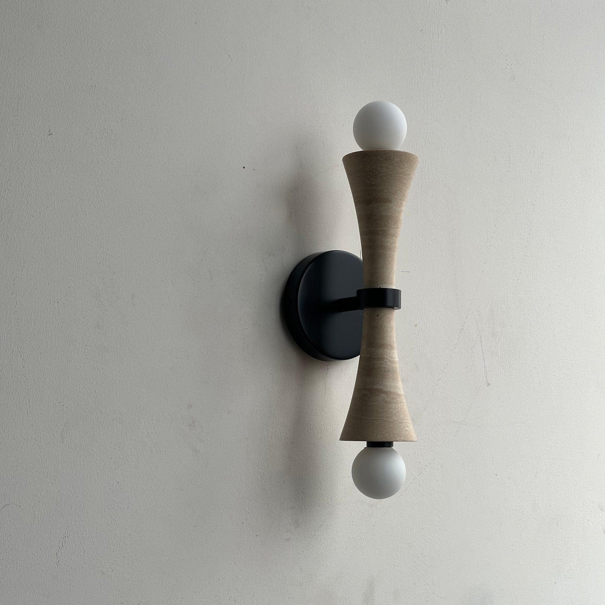 Aura Modern Minimalist Travertine Glass Wall Lamp - Letslighting