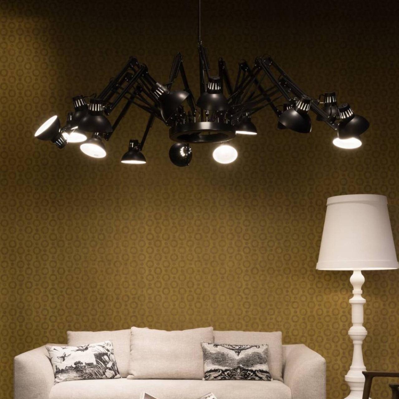 Lustra Kronleuchter Schwarz Verstellbar Multi Arm-Letslighting