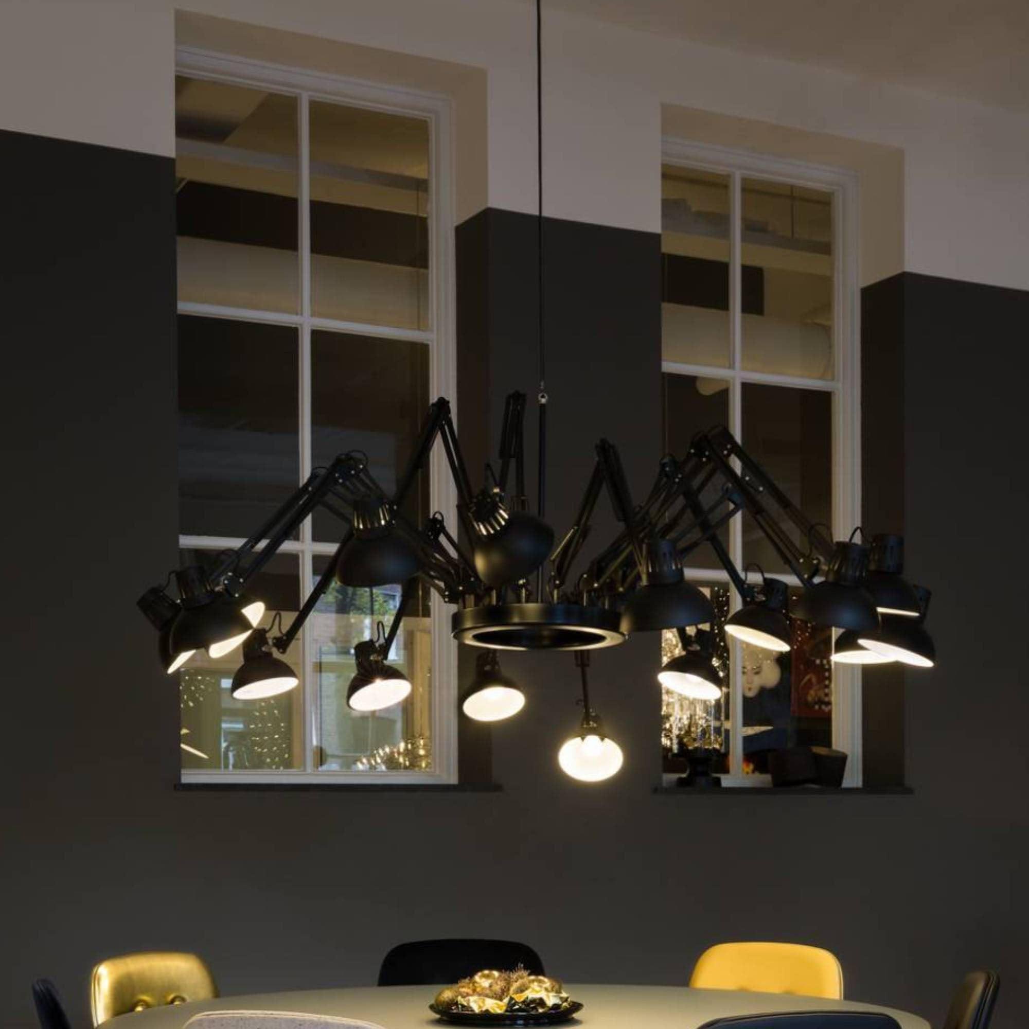 Lustra Kronleuchter Schwarz Verstellbar Multi Arm-Letslighting