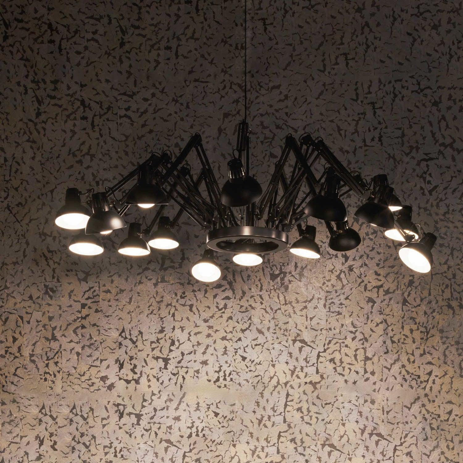Lustra Kronleuchter Schwarz Verstellbar Multi Arm-Letslighting