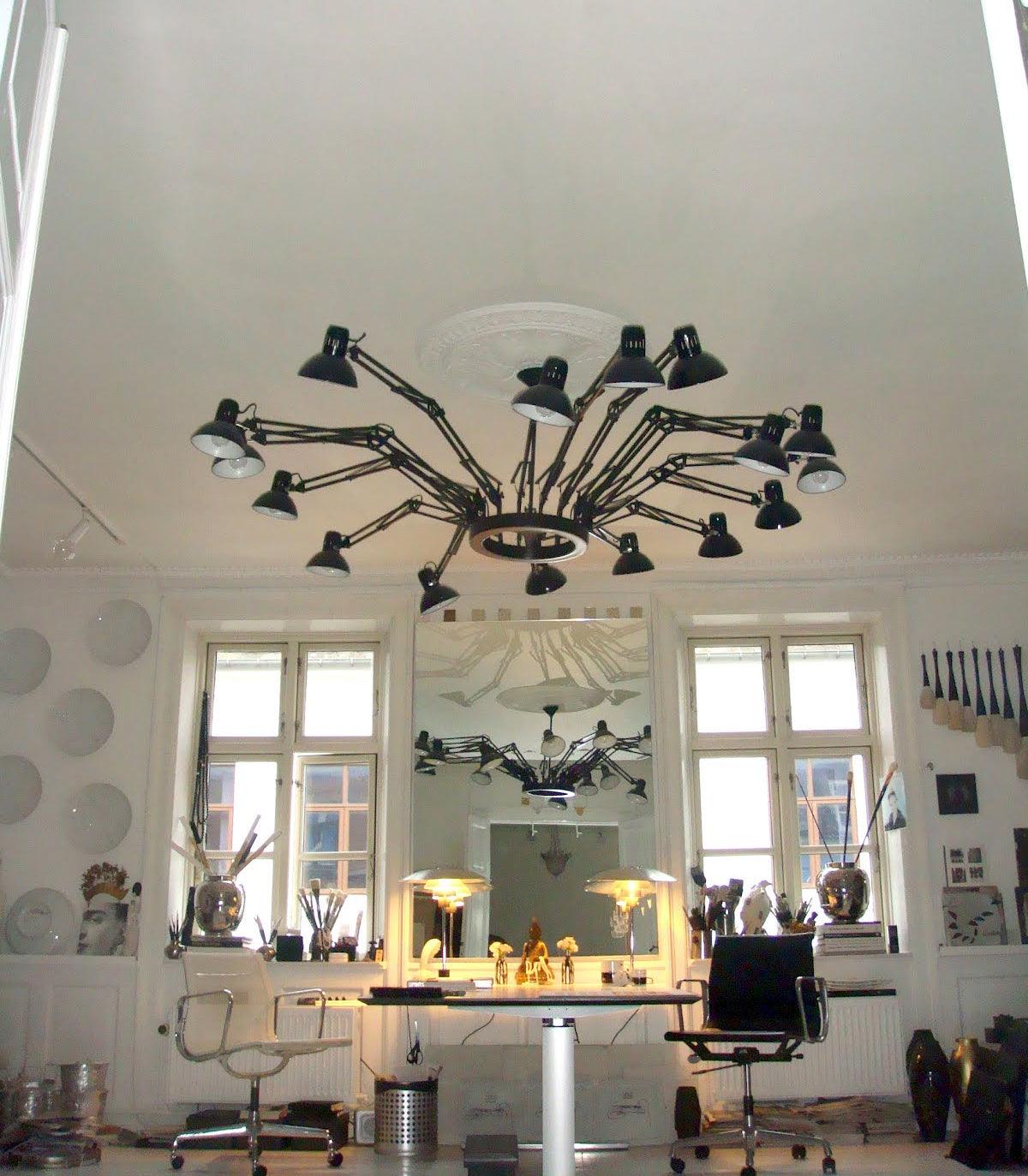Lustra Kronleuchter Schwarz Verstellbar Multi Arm-Letslighting