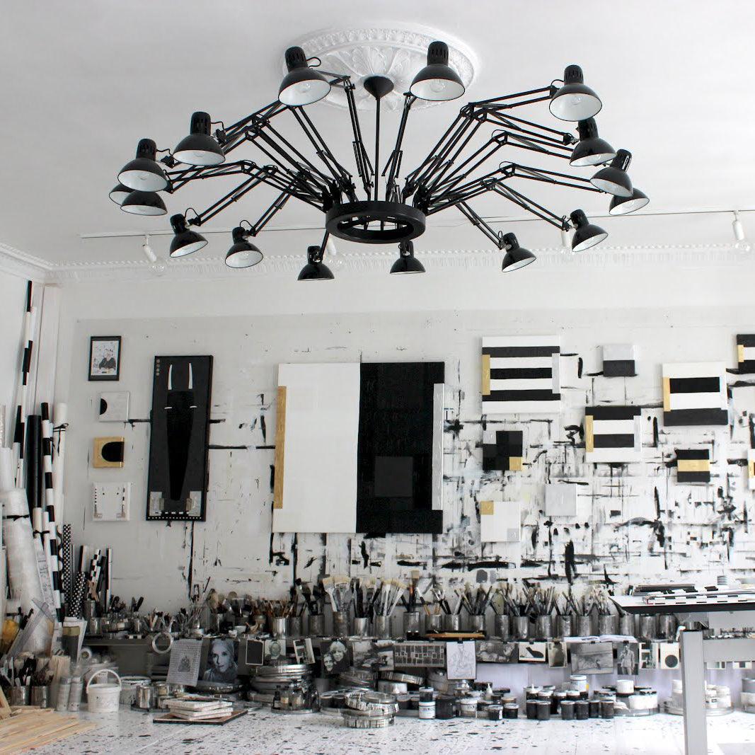 Lustra Kronleuchter Schwarz Verstellbar Multi Arm-Letslighting