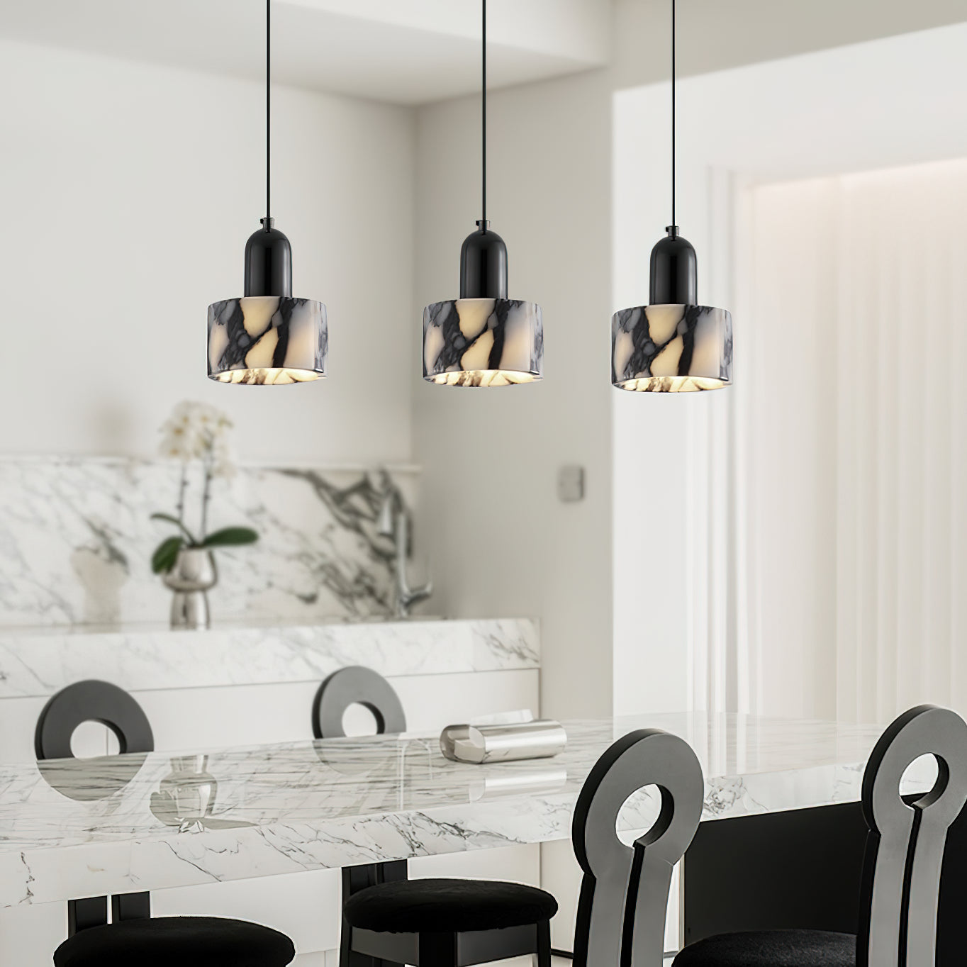 Flair Modern Minimalist Marble Metal Pendant Lamp - Letslighting