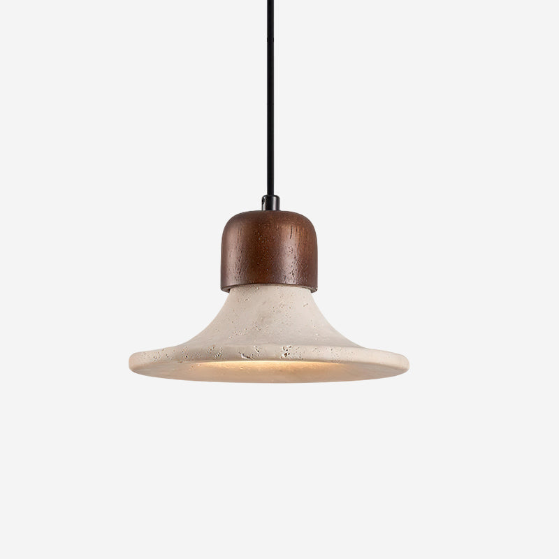 Ritta Pendant Light Trumpet Shape Travertine - Letslighting