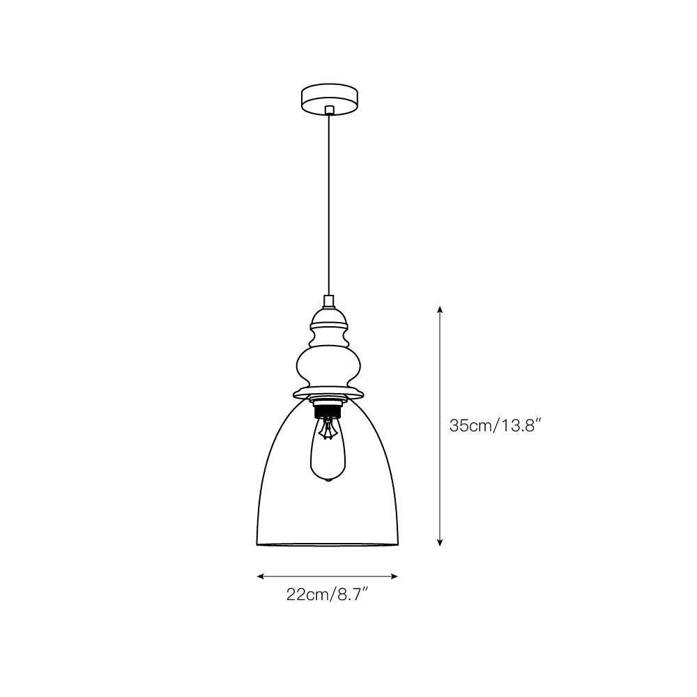 Inert Holz Glas Pendelleuchte-Letslighting