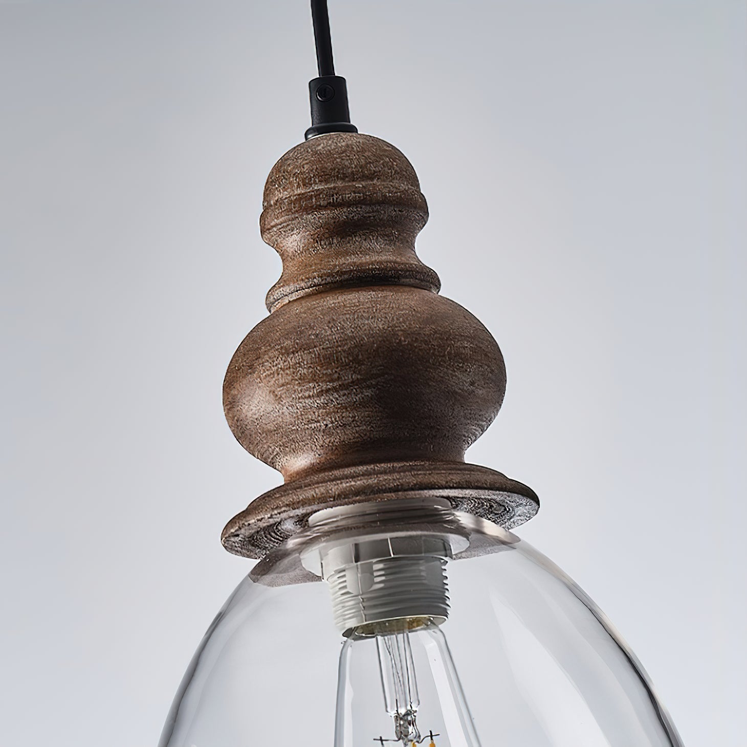 Inert Holz Glas Pendelleuchte-Letslighting