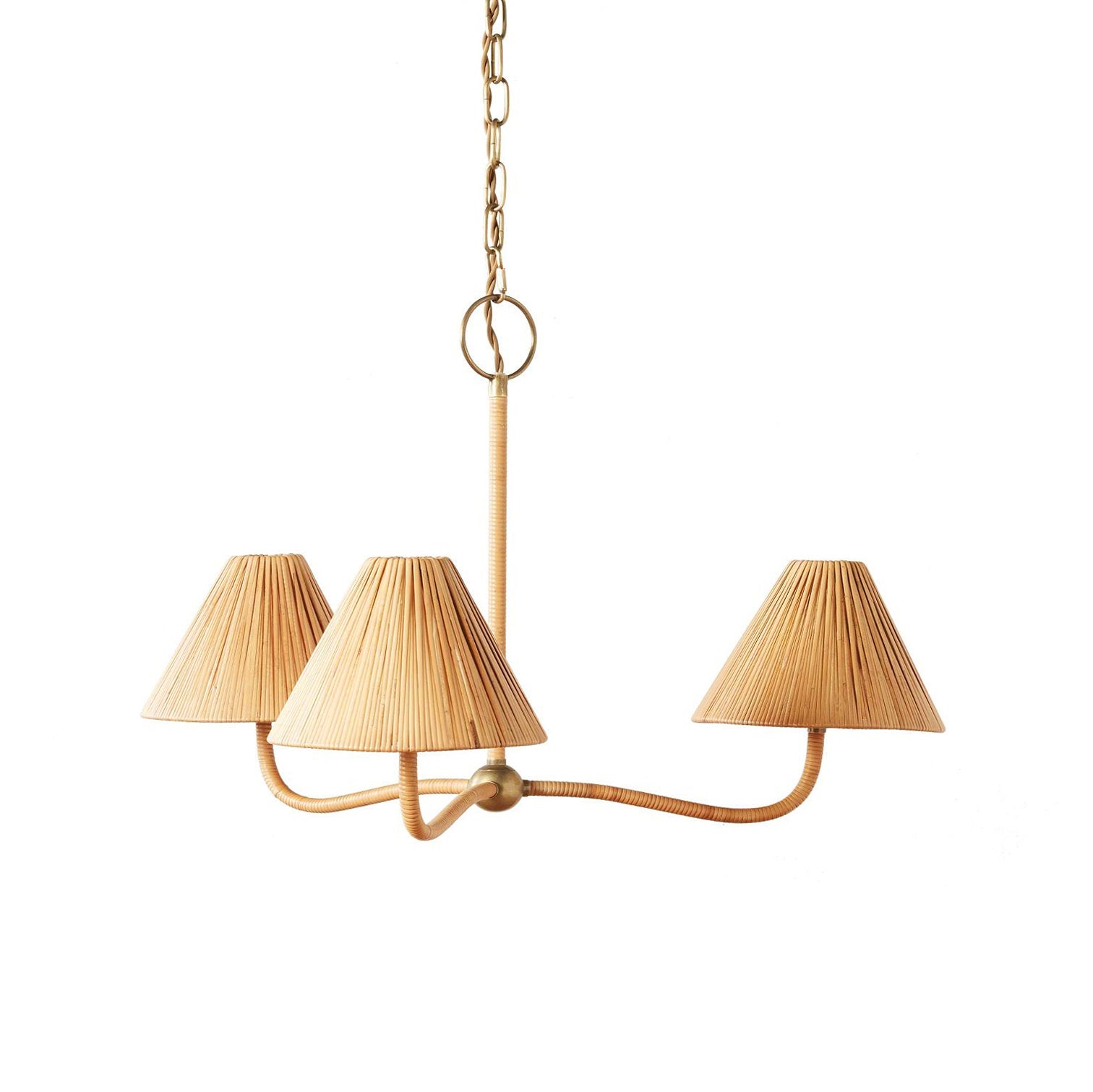 Delphine Eleganter Naturgeflecht-Rattan-Kronleuchter-Letslighting