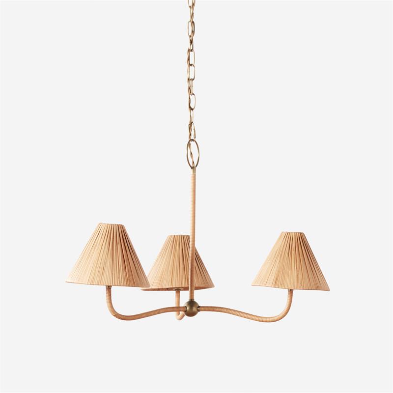 Delphine Eleganter Naturgeflecht-Rattan-Kronleuchter-Letslighting