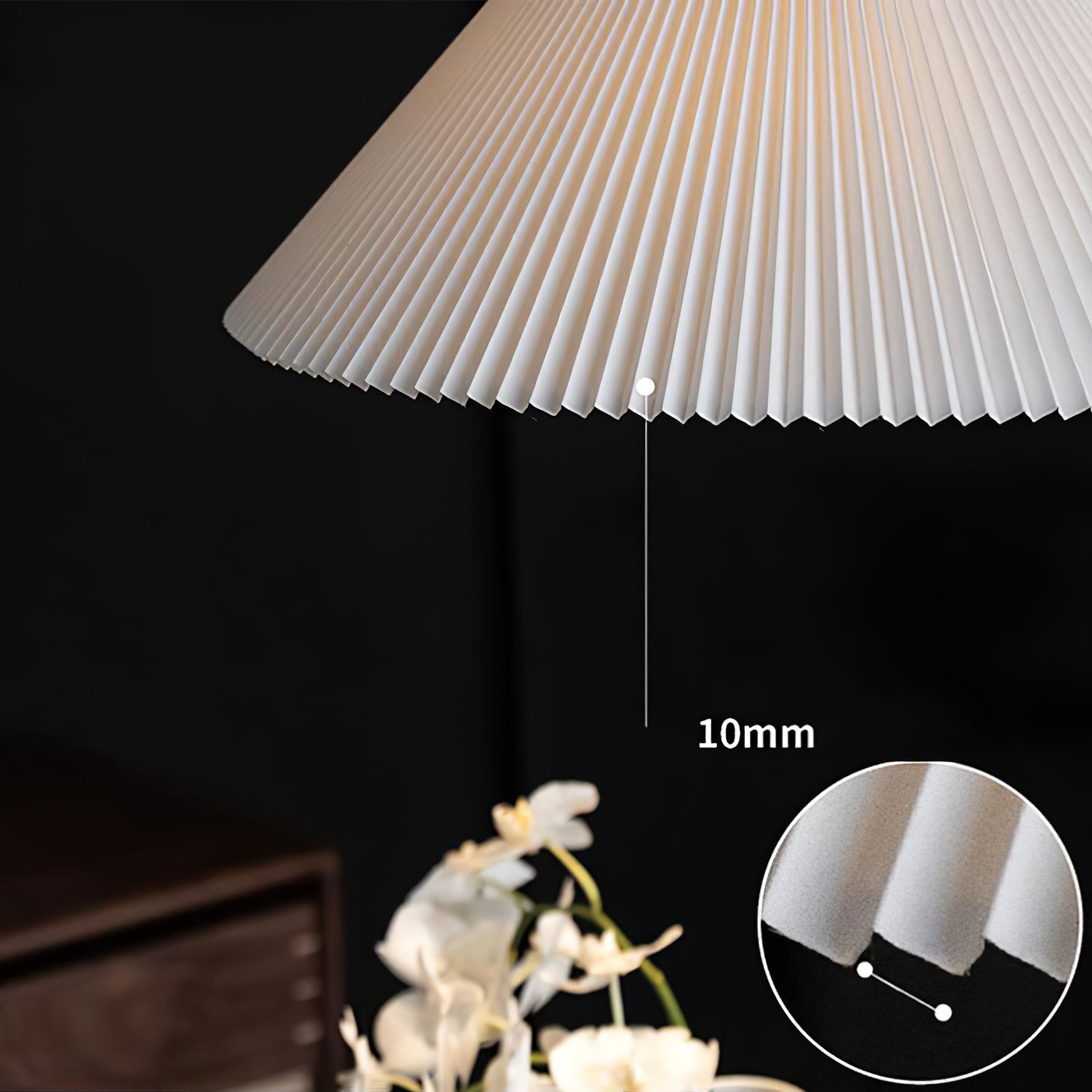 Knell Plissiert Schwarz Kunststoff Pendelleuchte-Letslighting