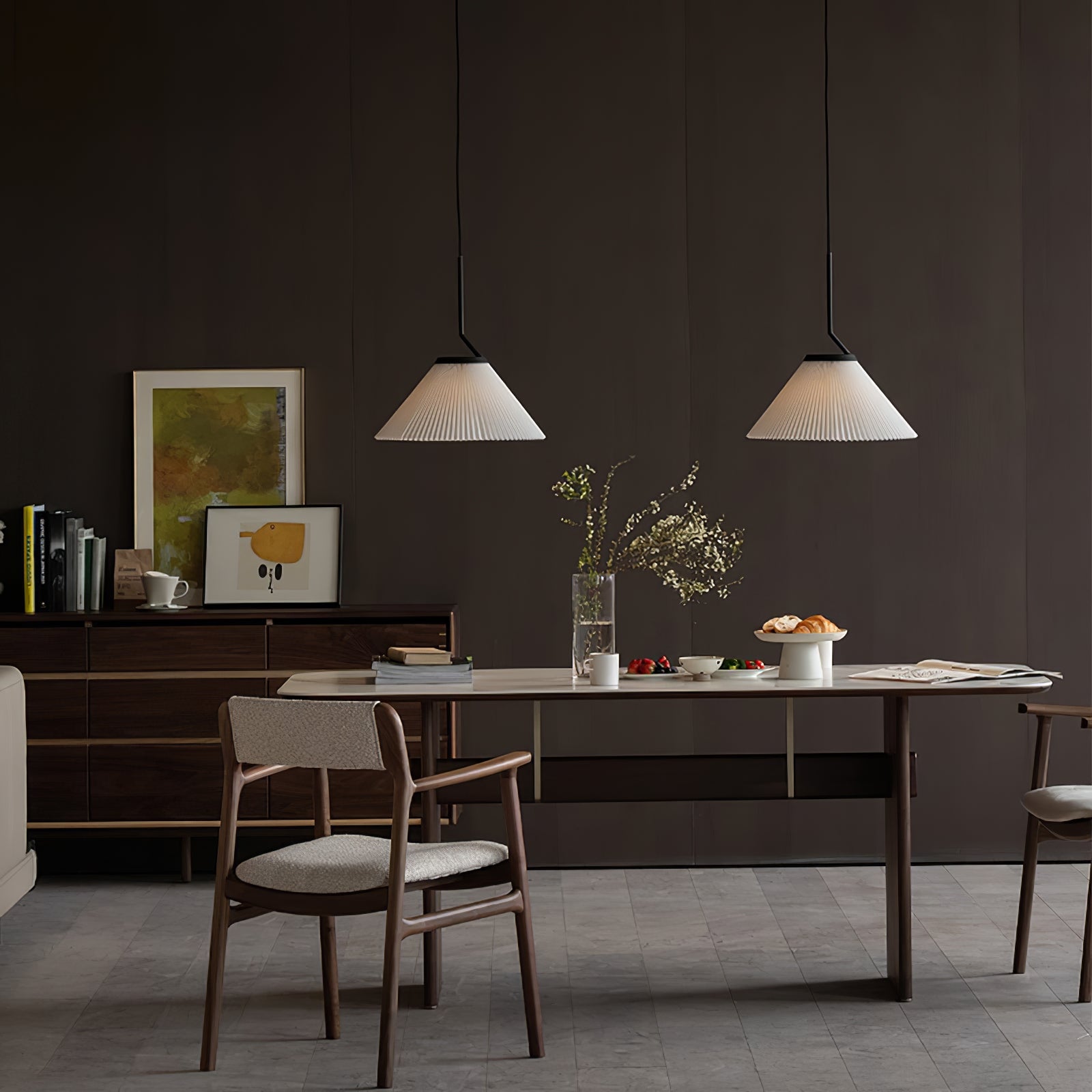 Knell Plissiert Schwarz Kunststoff Pendelleuchte-Letslighting