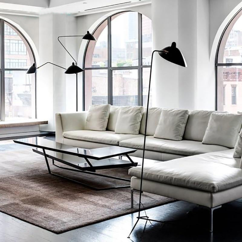 Arisha Stehlampe Bauhaus Schwarz Wohn/Schlafzimmer Dimmbar  Modern LED